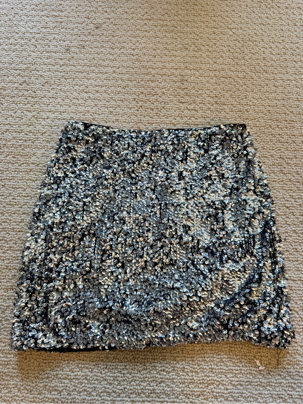 Sequin  Skirt - Silver Glitter
